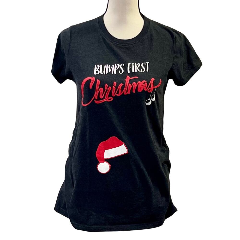 Crazy Dog T-Shirts Women's Maternity Christmas Tee Size M